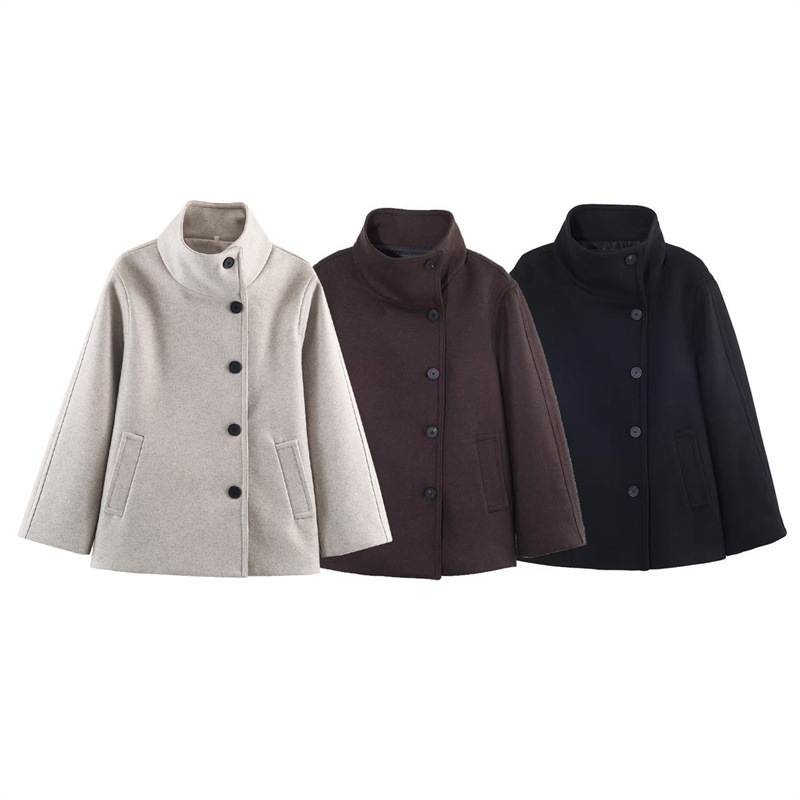 New Fashion Temperament High Collar Short Coat